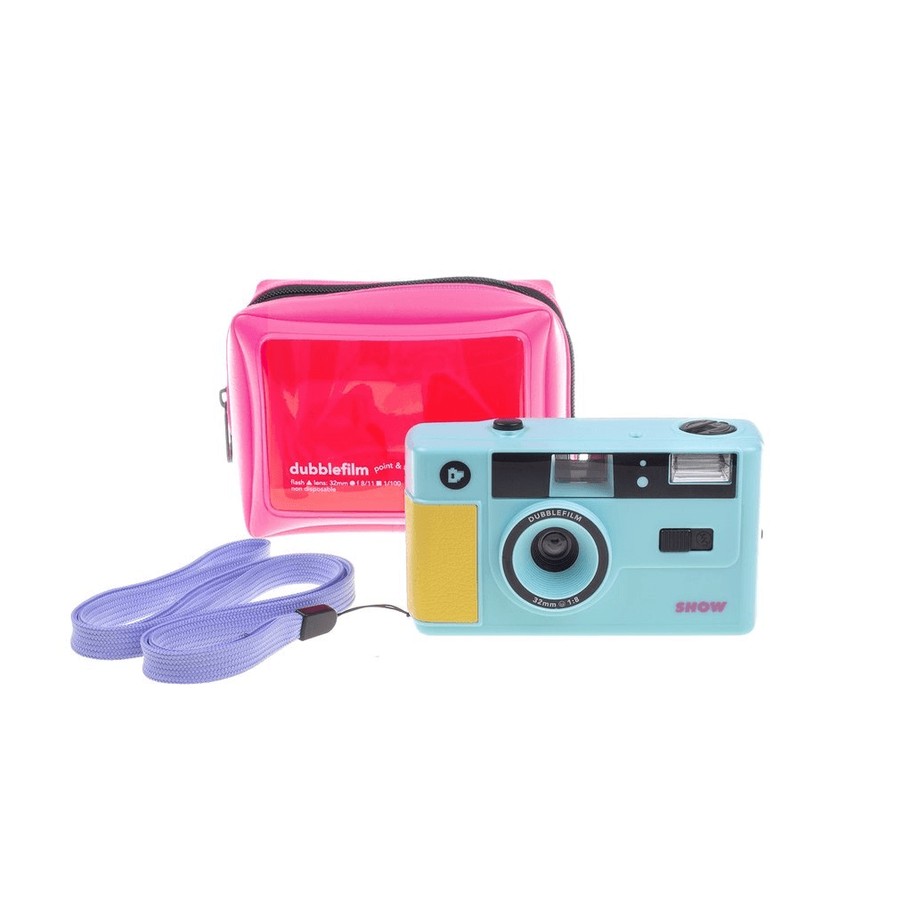 Shop dubblefilm SHOW Camera Turquoise w/ Flash Case Strap by Dubblefilm at B&C Camera