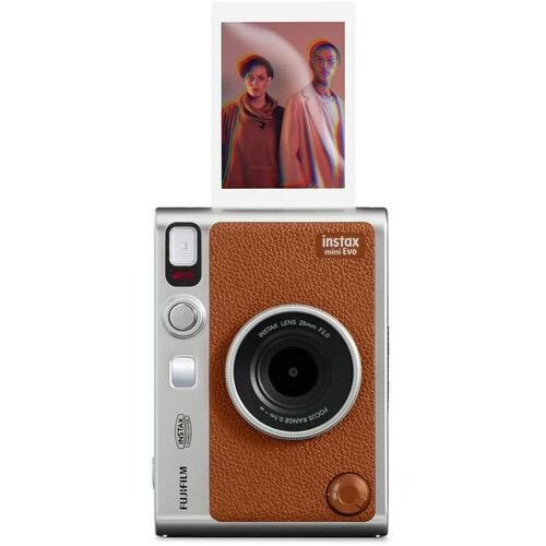 FUJIFILM INSTAX MINI EVO Hybrid Instant Camera (Brown) - B&C Camera