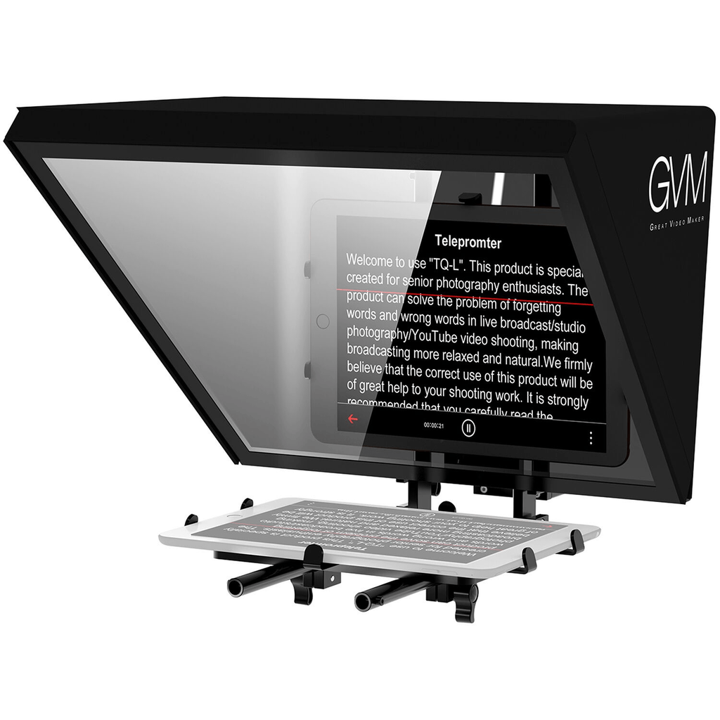 GVM Teleprompter for Tablets and Smartphones with Bluetooth Remote and App - B&C Camera