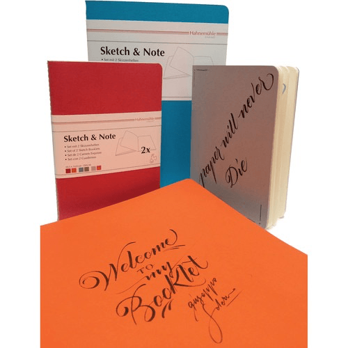 Shop Hahnemühle Sketch & Note Booklet Bundle (Delphinium and Menthe Covers, A6, 20 Sheets Each) by Hahnemuhle at B&C Camera