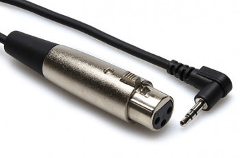 Shop Hosa Technology Mini Stereo Male to 3-pin XLR Female Angled (Connects Mono Microphones to Stereo Camera Inputs) Cable - 1 ft by HOSA TECH at B&C Camera