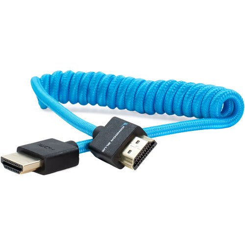 Shop Kondor Blue Coiled High-Speed HDMI 2.0 Braided Cable (12 to 24", Kondor Blue) by KONDOR BLUE at B&C Camera