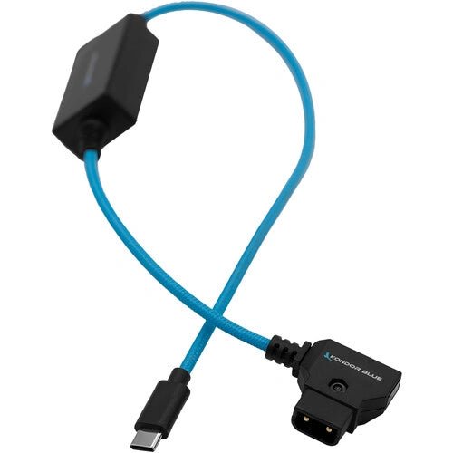 Kondor Blue D-Tap to USB-c Power Delivery Cable for Mirrorless Cameras (16”, Blue) - B&C Camera