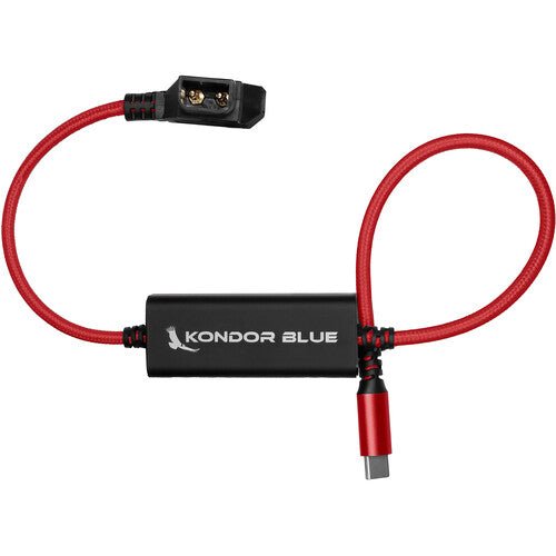 Kondor Blue D-Tap to USB-C Power Delivery Cable for Mirrorless Cameras (16”, Cardinal Red) - B&C Camera