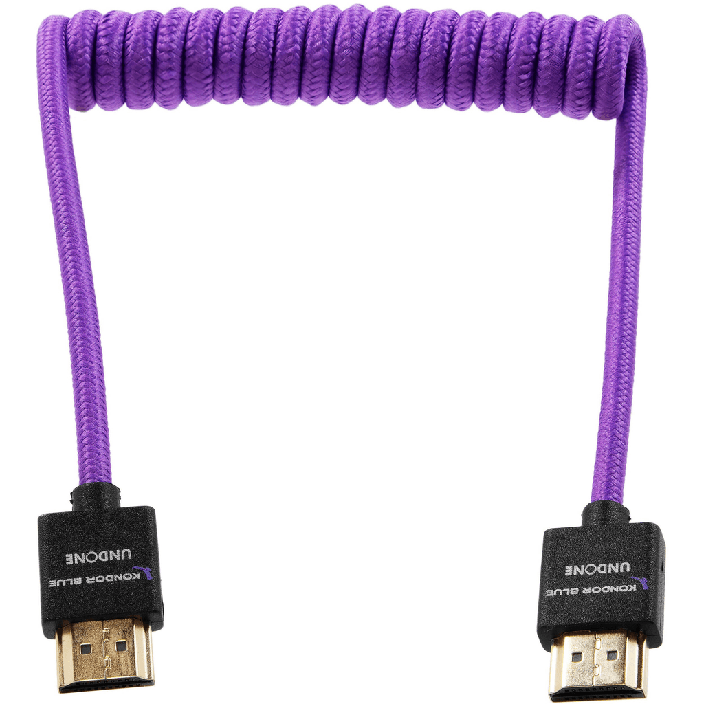 Shop Kondor Blue Gerald Undone MK2 Coiled High-Speed HDMI Cable (12 to 24", Purple) by KONDOR BLUE at B&C Camera