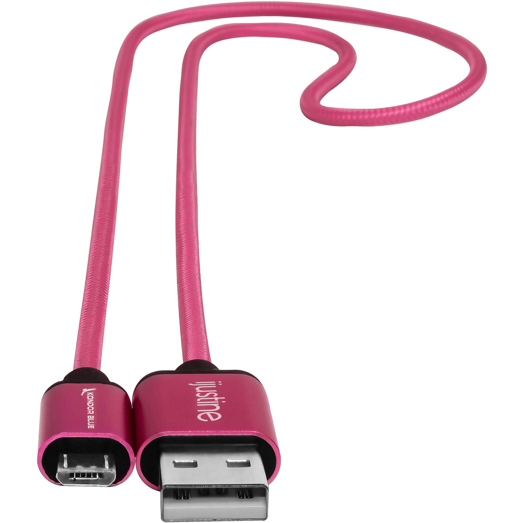 Shop Kondor Blue iJustine Micro-USB to USB-A Charge and Sync Cable (10", Pink) by KONDOR BLUE at B&C Camera