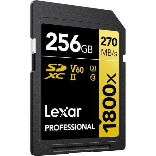 Lexar 256GB Professional 1800x UHS-II SDXC Memory Card (GOLD Series) - B&C Camera