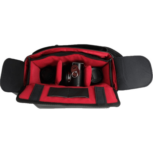 Shop Oberwerth Harry & Sally Leather Shoulder Camera Bag (Black with "L" Red Insert) by Oberwerth at B&C Camera