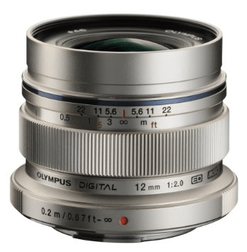 Shop Olympus M.Zuiko Digital ED 12mm f/2.0 Lens (Silver) by Olympus at B&C Camera