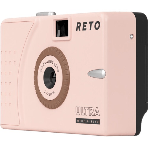 Shop Reto Project Ultra Wide/Slim Film Camera with 22mm Lens -without flash (Pastel Pink) by Reto at B&C Camera