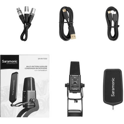 Shop Saramonic SR-MV7000 Large-Diaphragm Multipattern USB/XLR Condenser Microphone by Saramonic at B&C Camera