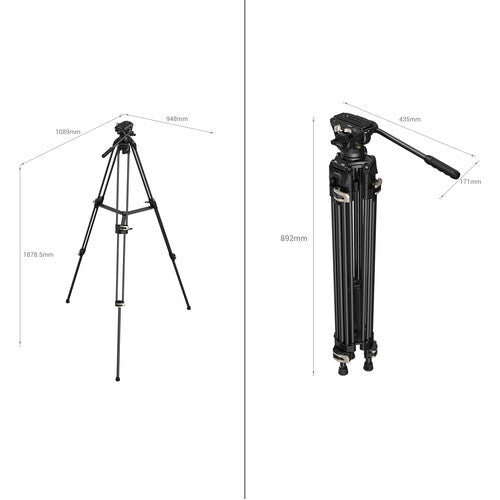 SmallRig AD-01 Heavy-Duty Tripod with Fluid Head - B&C Camera