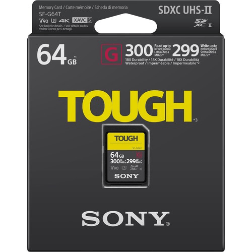 Shop Sony 64GB SF-G Tough Series UHS-II SDXC Memory Card by Sony at B&C Camera