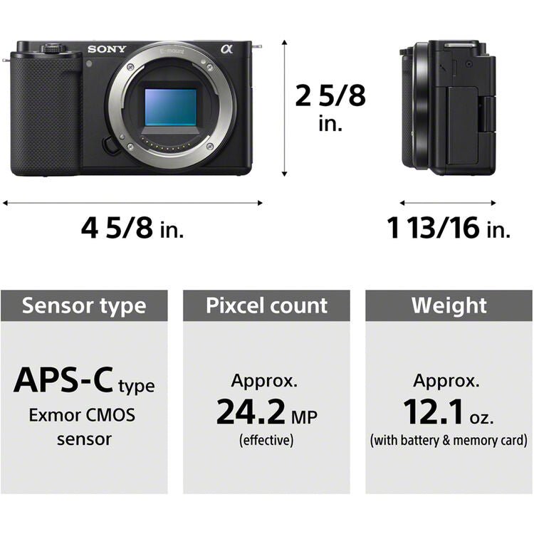 Shop Sony ZV-E10 Mirrorless Camera (Body Only)  Black by Sony at B&C Camera