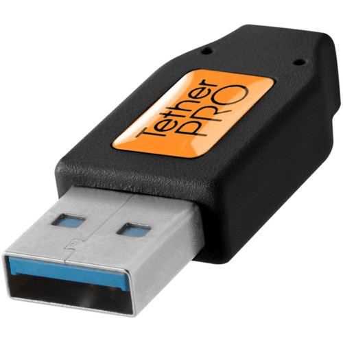 Shop Tether Tools TetherPro USB 3.0 Male Type-A to USB 3.0 Micro-B Cable (15', Black) by Tether Tools at B&C Camera