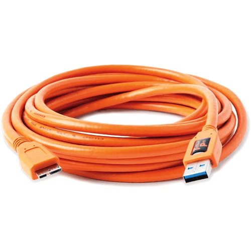 Shop Tether Tools TetherPro USB 3.0 Male Type-A to USB 3.0 Micro-B Cable (15', Orange) by Tether Tools at B&C Camera