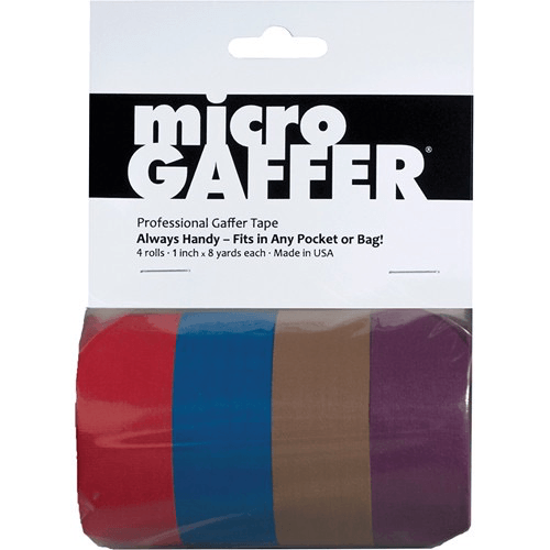 Shop Visual Departures microGAFFER Compact Gaffer Tape (1" x 8 yd, 4-Pack, Red, Blue, Brown, Purple) by Visual Departures at B&C Camera