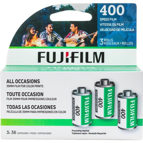 FUJIFILM 400 Color Negative Film (3-Pack, 35mm Roll Film, 36 Exposures