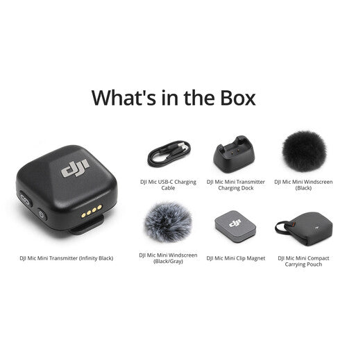 DJI Mic Mini Clip-On Transmitter with Built-In Microphone (2.4 GHz, Infinity Black)