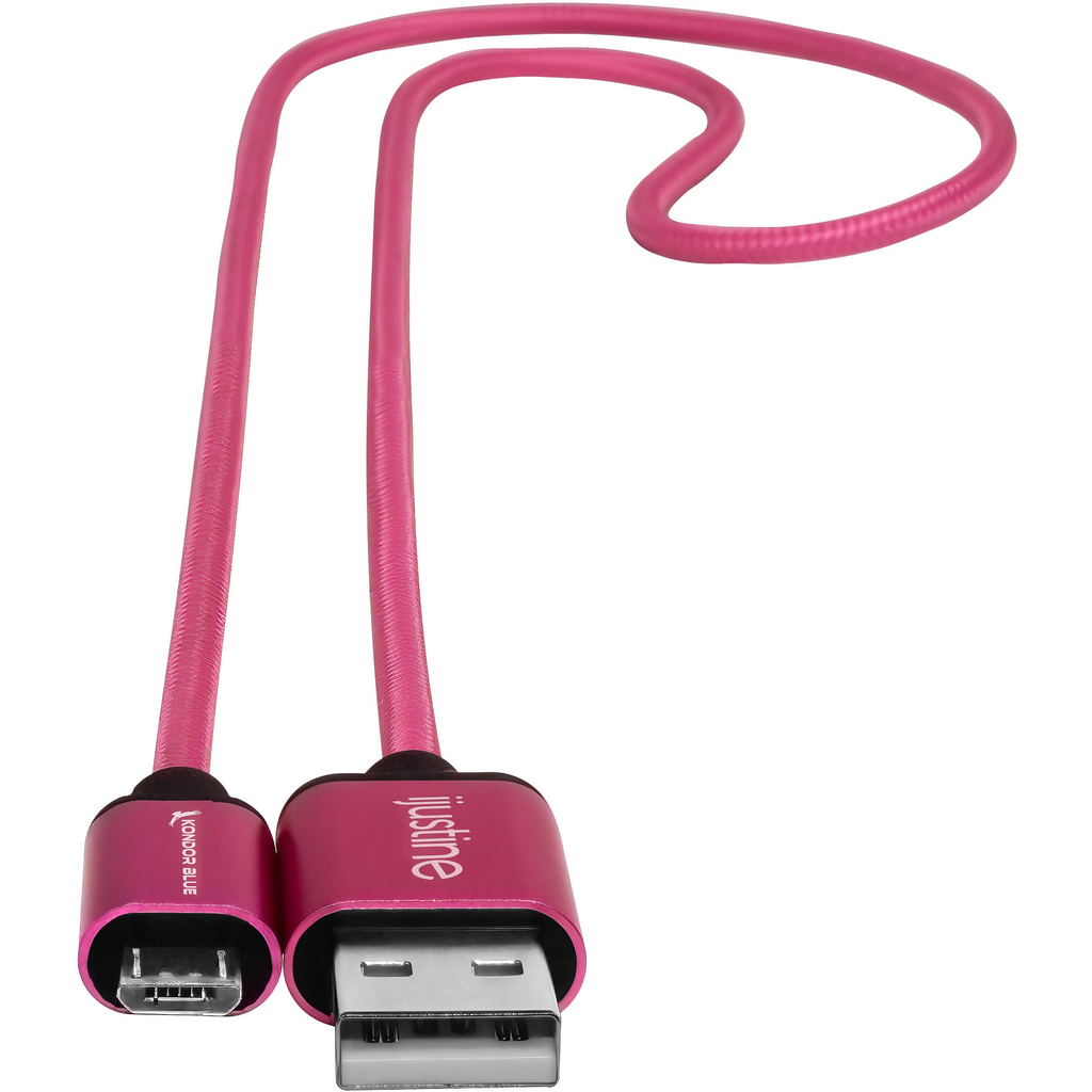 Kondor Blue iJustine Micro-USB to USB-A Charge and Sync Cable (10", Pink)