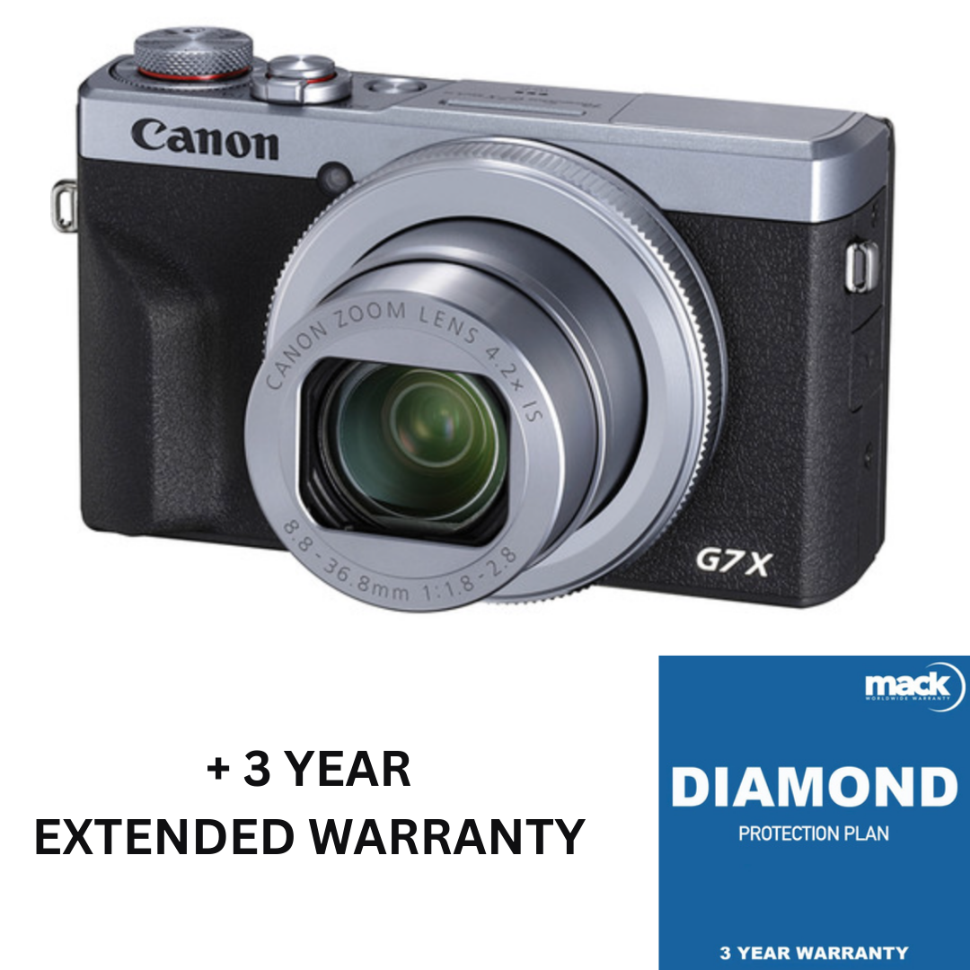 Canon PowerShot G7 X Mark III Digital Camera (Silver) with MACK 3 Year Diamond Warranty - Under $1,000