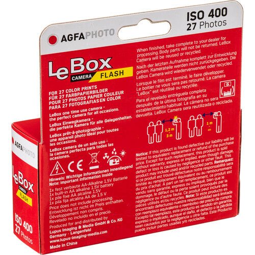 AgfaPhoto LeBox Single - Use Flash Camera (27 Exposures) - B&C Camera