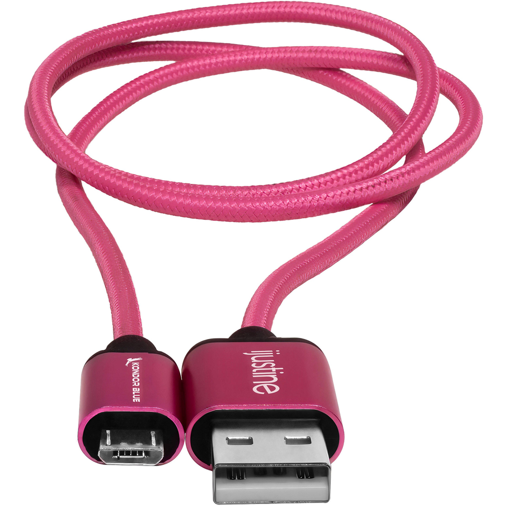 Kondor Blue iJustine Micro-USB to USB-A Charge and Sync Cable (30", Pink)