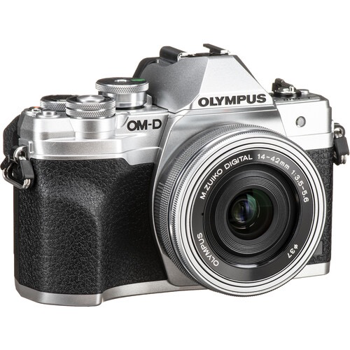 Olympus OM-D E-M10 Mark IV Mirrorless Digital Camera with 14-42mm Lens (Silver)