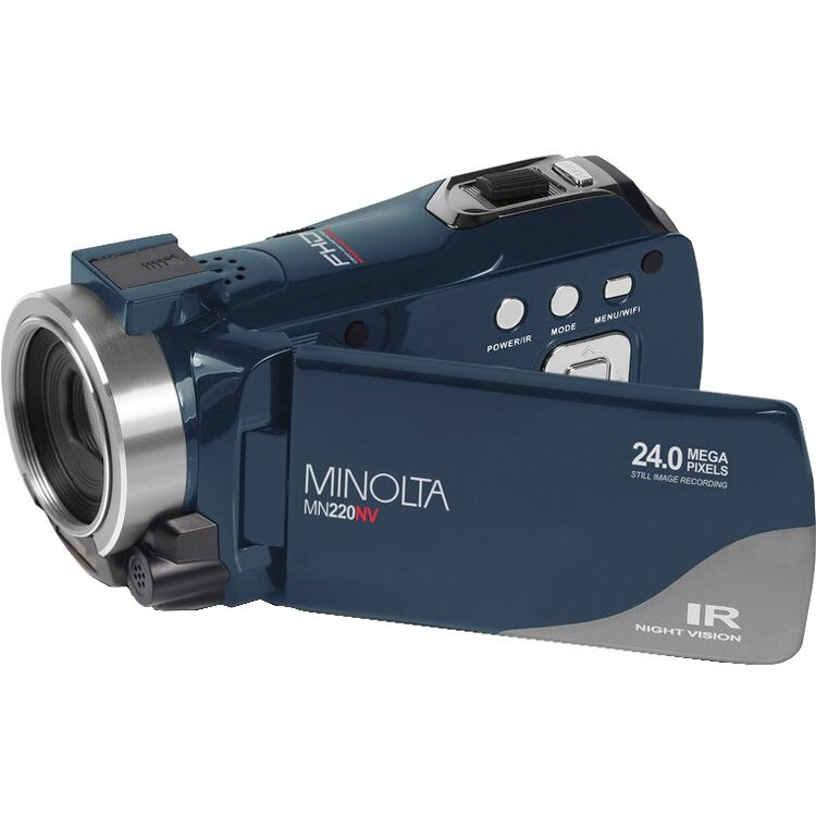 Minolta MN220NV Full HD Night Vision Camcorder with 16x Digital Zoom (Blue)
