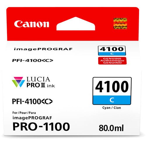 Canon PFI - 4100 Cyan Pigment Ink Tank (80mL) - B&C Camera