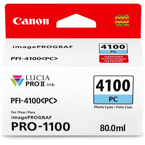 Canon PFI - 4100 Photo Cyan Pigment Ink Tank (80mL) - B&C Camera