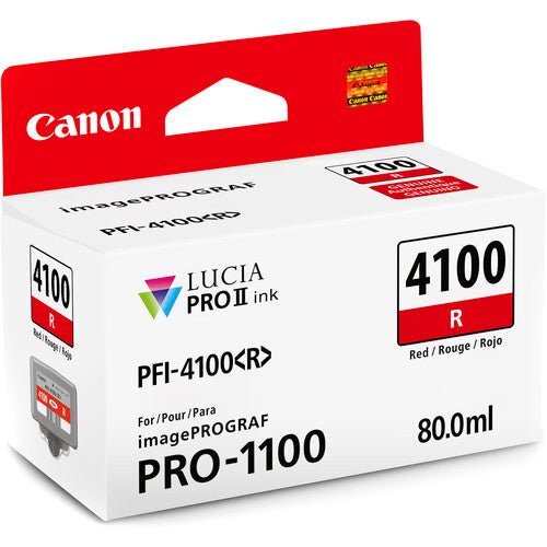 Canon PFI - 4100 Red Pigment Ink Tank (80mL) - B&C Camera