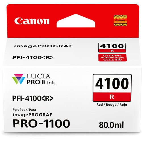 Canon PFI - 4100 Red Pigment Ink Tank (80mL) - B&C Camera