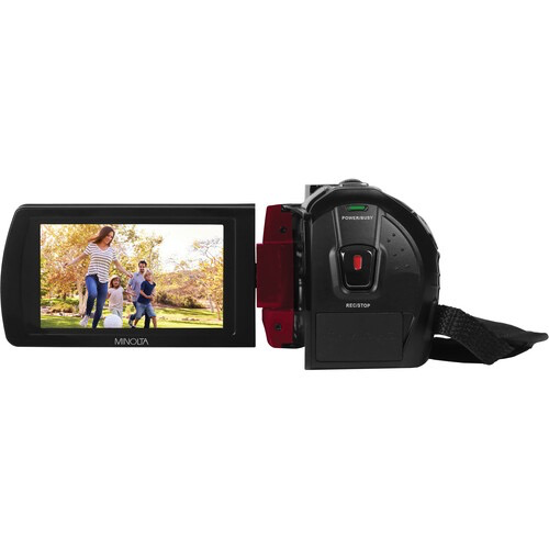 Minolta MN220NV Full HD Night Vision Camcorder with 16x Digital Zoom (Red)