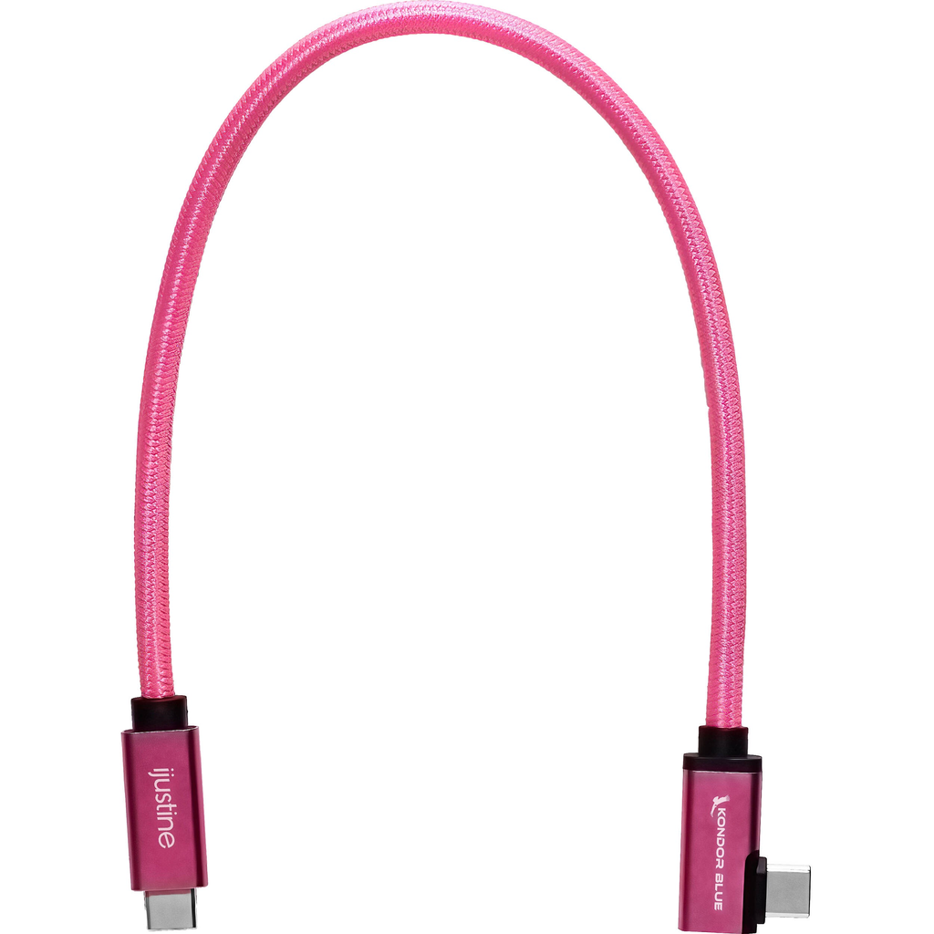 Kondor Blue iJustine Male USB-C 3.2 Gen 2 Right Angle Cable (1', Pink)