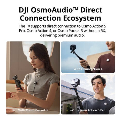 DJI Mic Mini Clip - On Transmitter with Built - In Microphone (2.4 GHz, Infinity Black) - B&C Camera