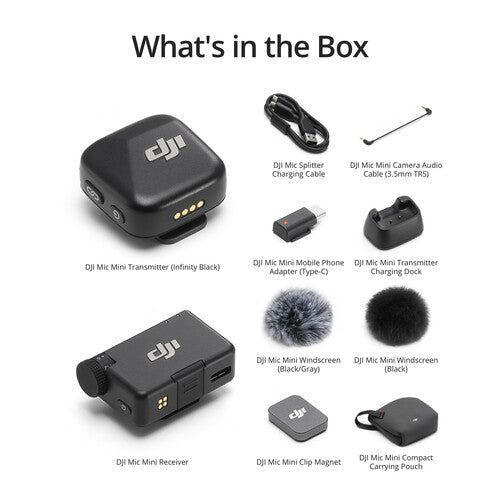 DJI Mic Mini Compact Wireless Microphone System for Camera & Smartphone (2.4 GHz) - B&C Camera