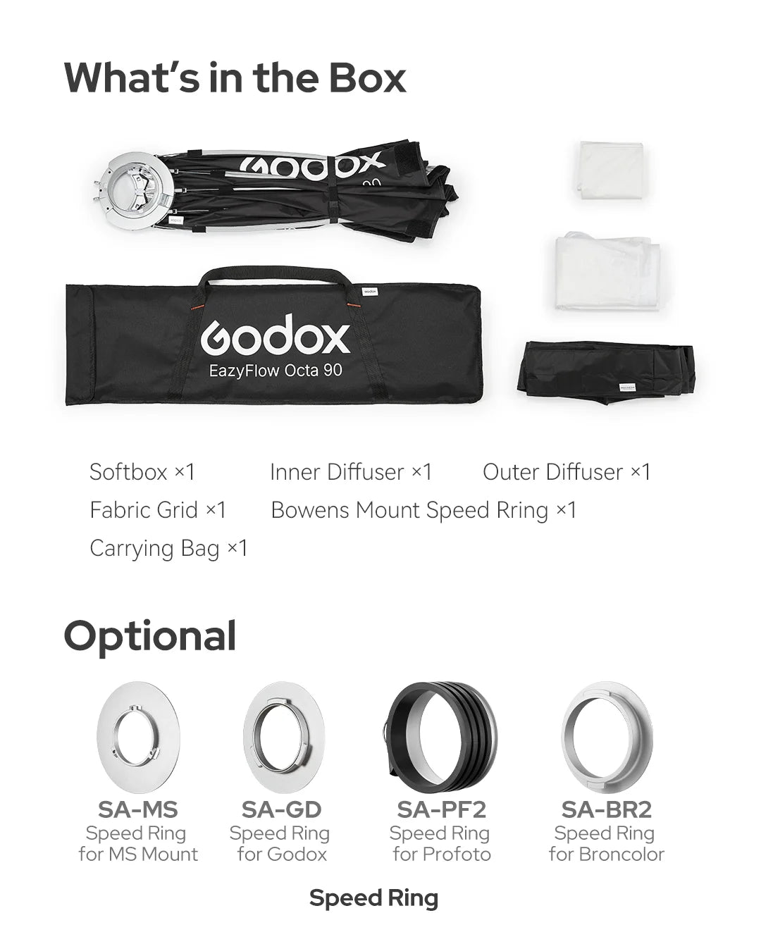 Godox EazyFlow Rect 60 x 60 Foldable Softbox (23.6 x 23.6")