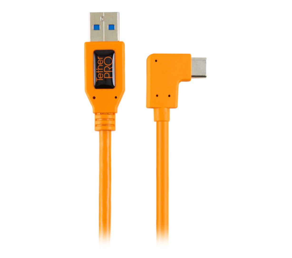 Shop Tether Tools 20" TetherPro USB 3.0 Type-A to C Right Angle Adapter Cable (High-Visibilty Orange) by Tether Tools at B&C Camera