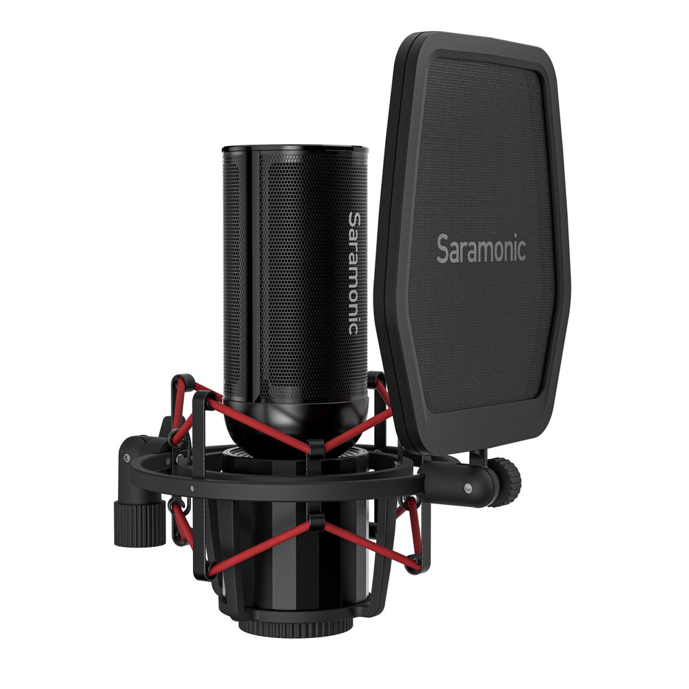 Saramonic Supercardioid Large-Diaphragm Condenser Microphone with Shock Mount & Pop Filter