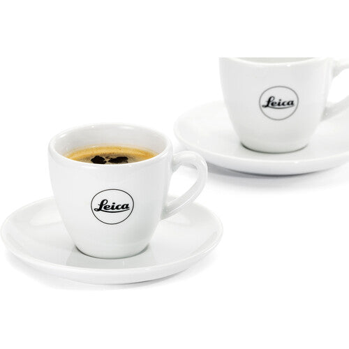 Leica Espresso Cup Set For 2, 4 Pieces, Porcelain, White