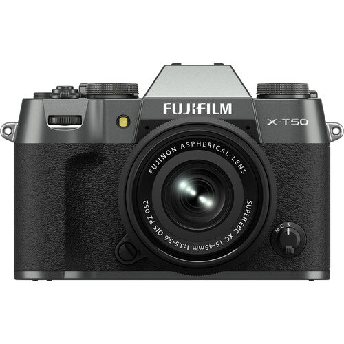 Shop FUJIFILM X-T50, CHARCOAL SILVER with XC15- 45mmF3.5-5.6 OIS PZ Lens Kit by Fujifilm at B&C Camera