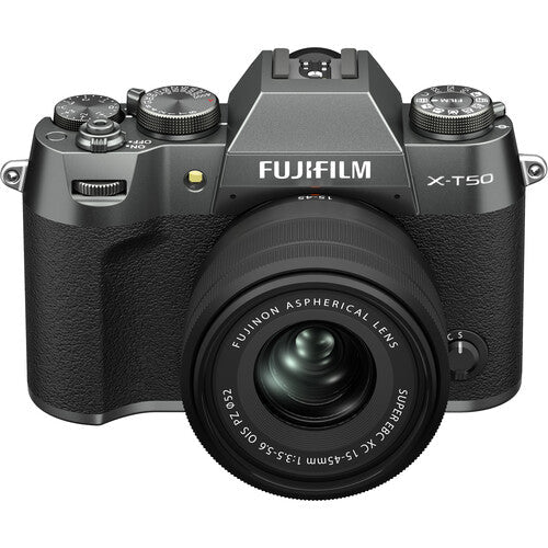 Shop FUJIFILM X-T50, CHARCOAL SILVER with XC15- 45mmF3.5-5.6 OIS PZ Lens Kit by Fujifilm at B&C Camera