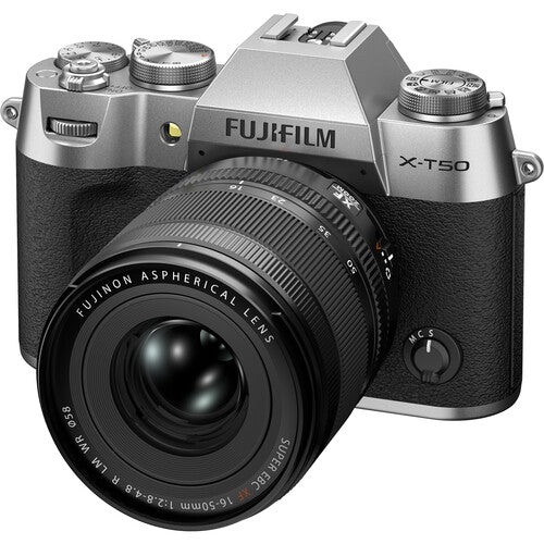 FUJIFILM X-T50, SILVER with XF16-50mmF2.8-4.8 R LM WR Lens Kit - B&C Camera