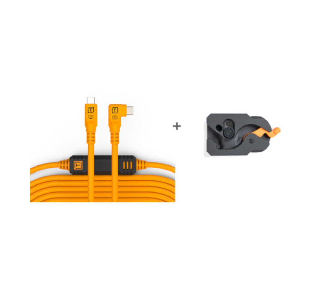 Shop Tether Tools LeverLock & Optima Cable Kit (15', High-Visibility Orange, Right-Angle) by Tether Tools at B&C Camera