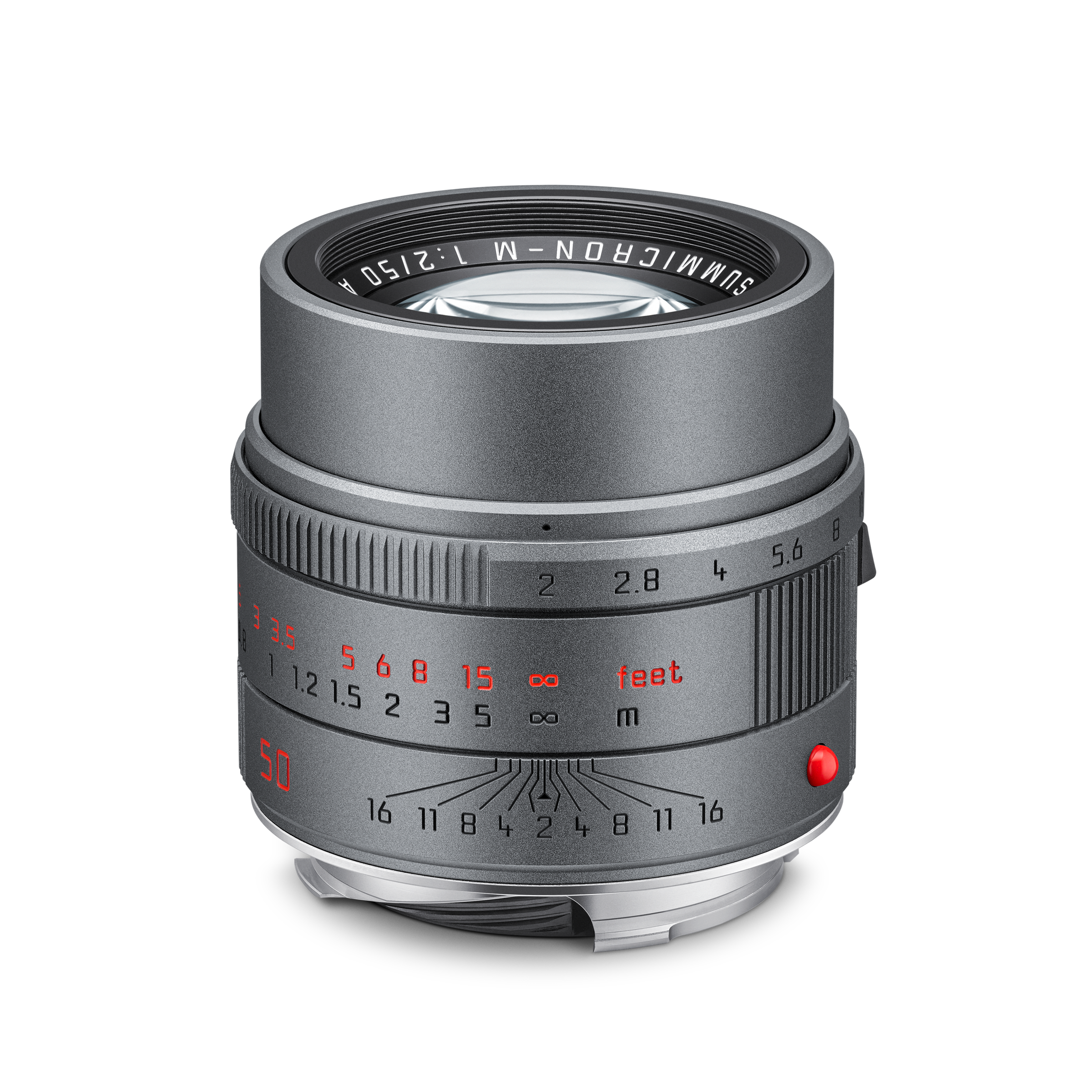 Leica APO-Summicron-M 50 f/2 ASPH. Lens Metal Gray Paint Finish
