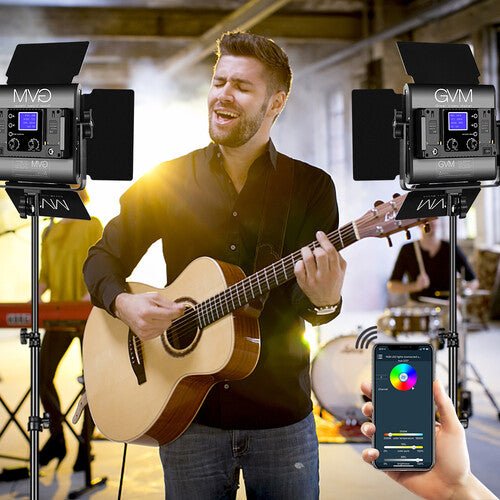 GVM 800D - RGB LED Studio 2 Video Light Kit - B&C Camera