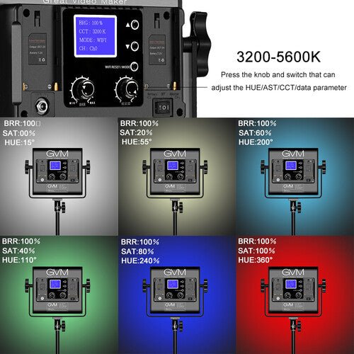 GVM 800D - RGB LED Studio 2 Video Light Kit - B&C Camera