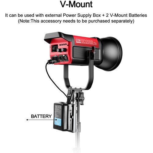 GVM Pro SD200B Bi - Color LED Video Spotlight COB Monolight with Lantern Softbox - B&C Camera