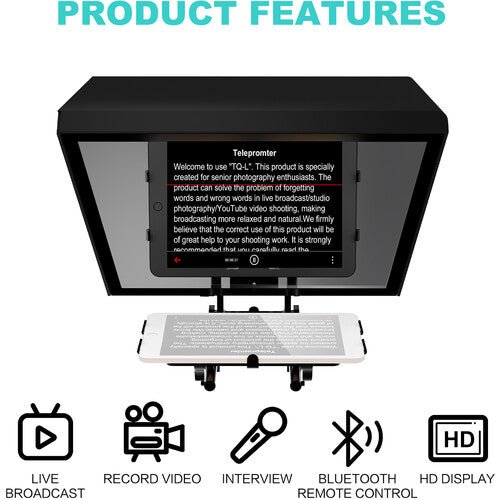 GVM Teleprompter T! - L for Tablets and Smartphones with Remote Control - B&C Camera